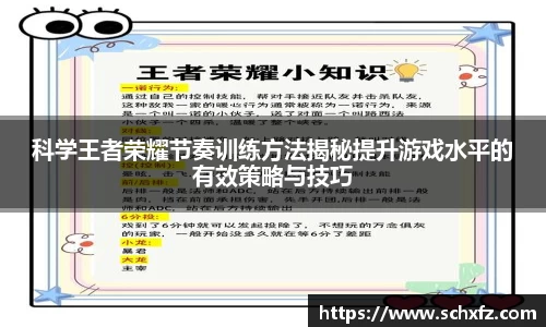 科学王者荣耀节奏训练方法揭秘提升游戏水平的有效策略与技巧