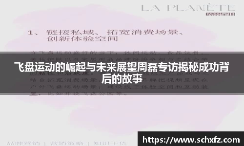 飞盘运动的崛起与未来展望周磊专访揭秘成功背后的故事