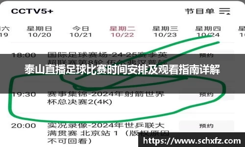 泰山直播足球比赛时间安排及观看指南详解