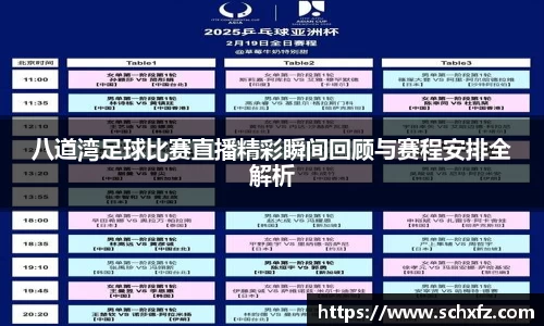 八道湾足球比赛直播精彩瞬间回顾与赛程安排全解析