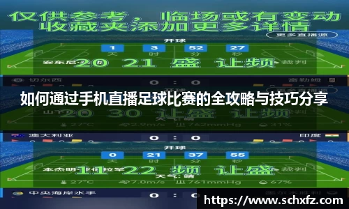 如何通过手机直播足球比赛的全攻略与技巧分享