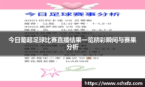 今日葡超足球比赛直播结果一览精彩瞬间与赛果分析